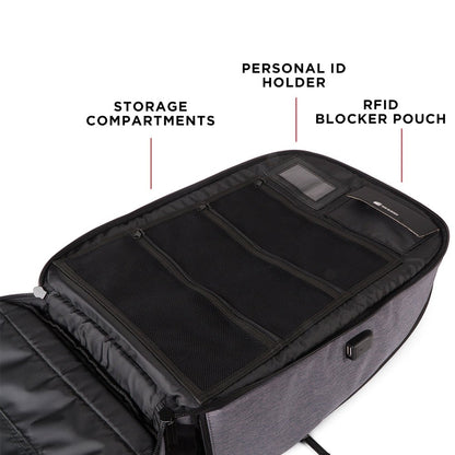 Proshield Smart - Bulletproof Backpack, IIIA w/ Charging Bank (Gray) - Backpack
