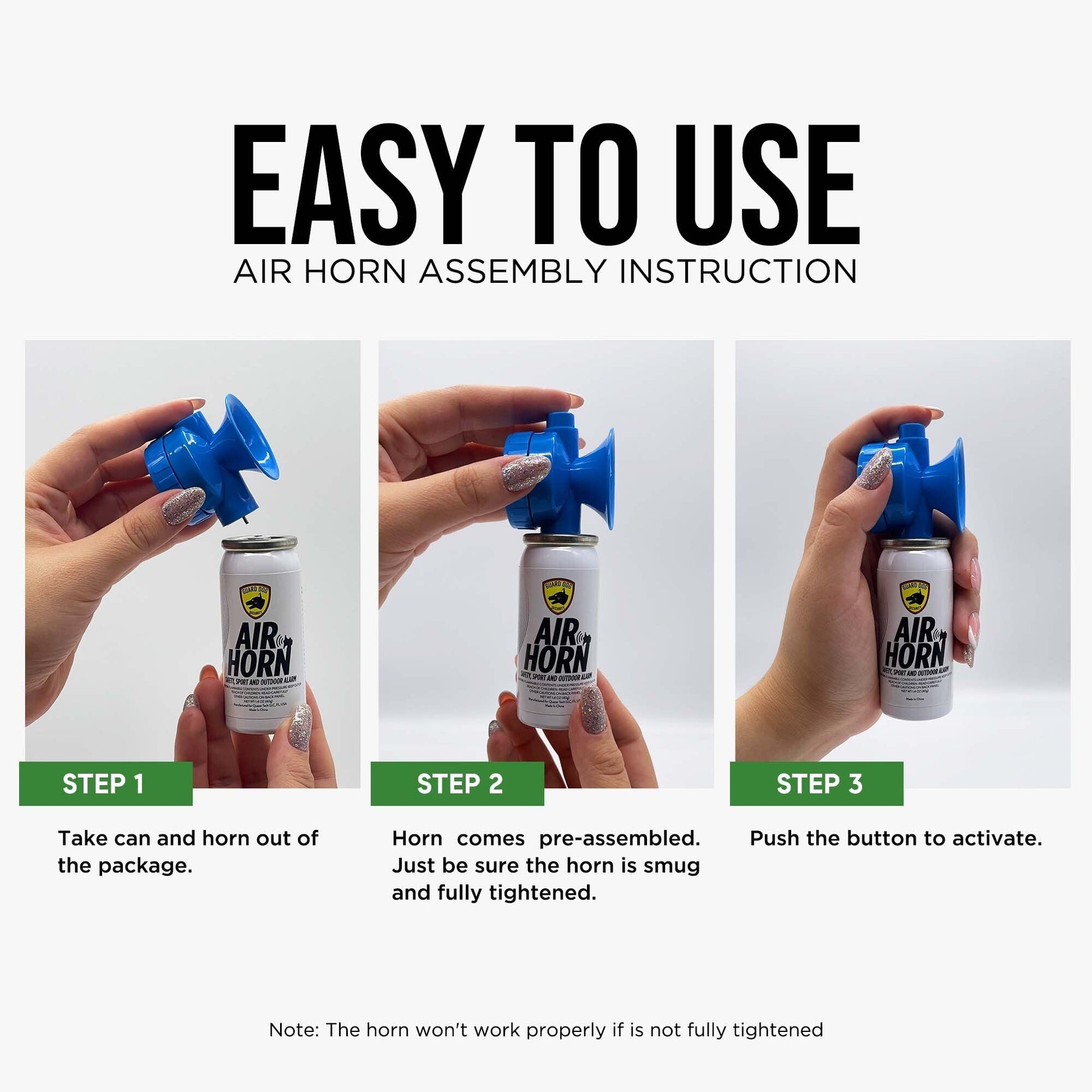 Air Horn 1.4 oz | 1-mile away safety and Outdoor Alarm 2 Pack