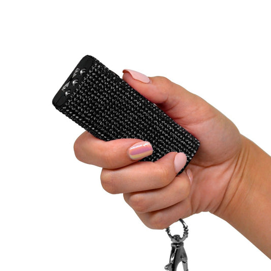 Stun Gun with Stylish Rhinestone Design | LED Light w/ Keychain
