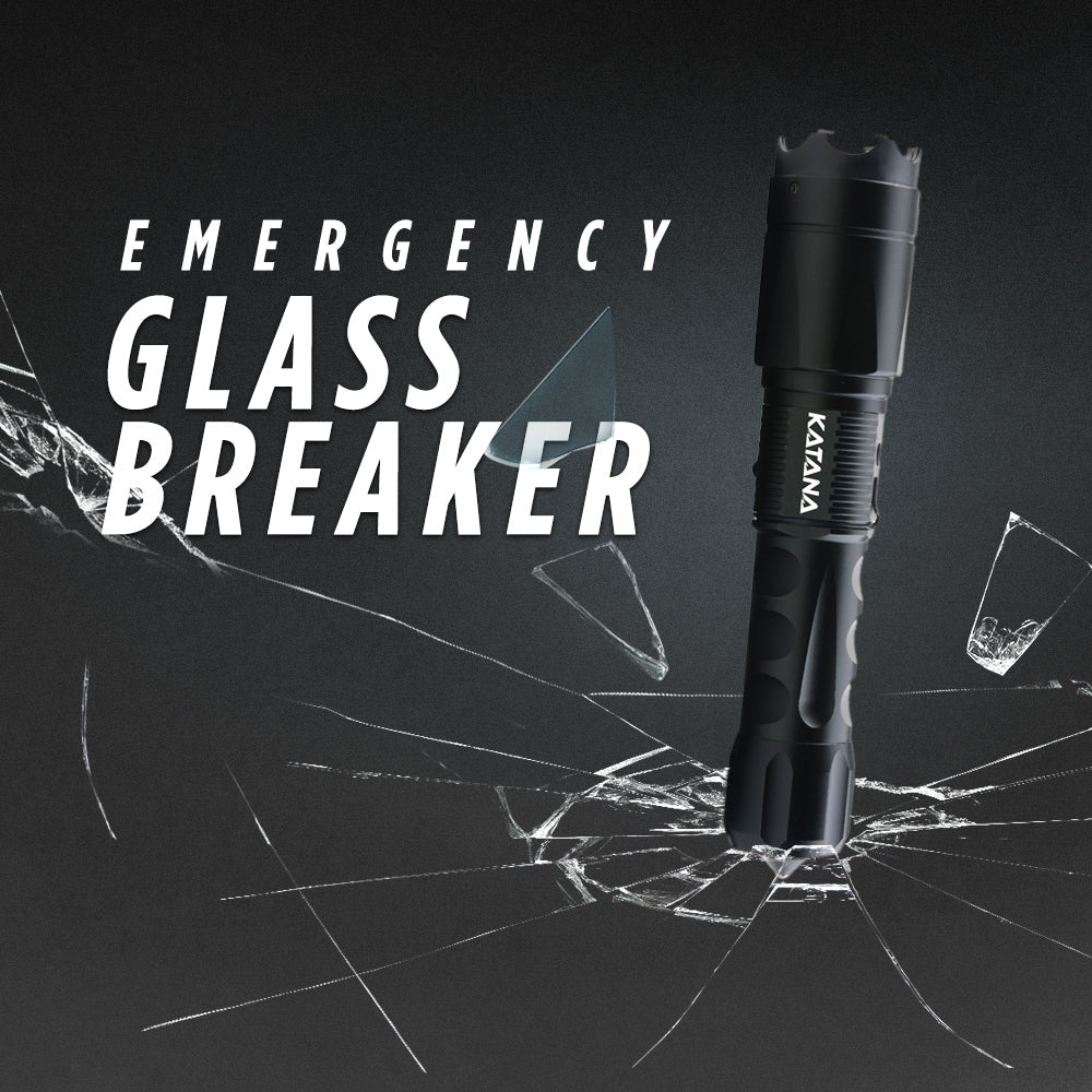 Katana - Stun Gun Flashlight 400 Lumens with Glass Breaker - Stun Gun