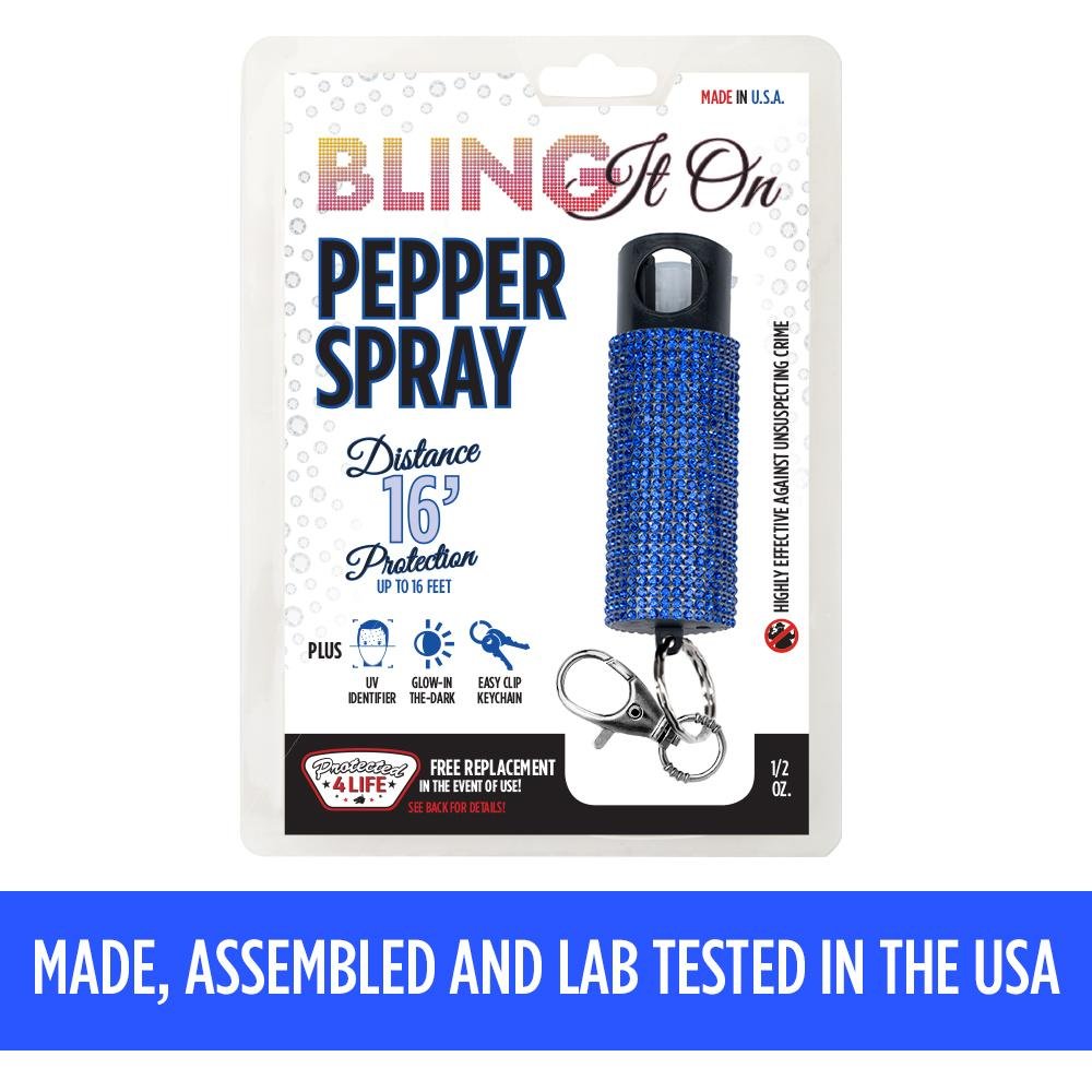 Bling It On - Keychain Pepper Spray with Rhinestones (5 Pack) - Pepper Spray