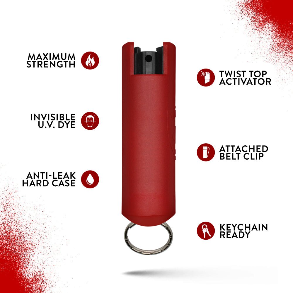 Quick Action - Keychain Pepper Spray with Belt Clip (Up to 16