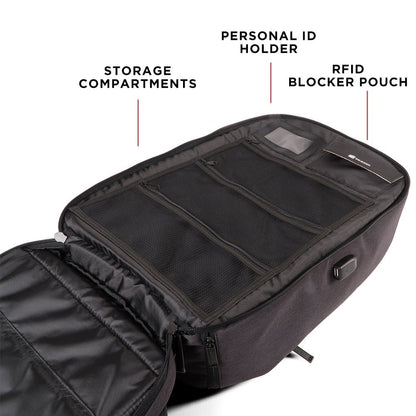 Proshield Smart - Bulletproof Backpack, IIIA w/ Charging Bank (Black) - Backpack