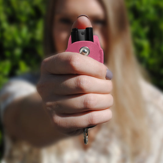 Soft Case Pepper Spray with Leather Keychain Case - Pepper Spray
