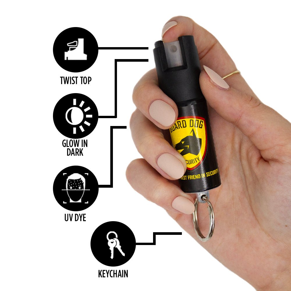 3-IN-1 Tear Gas, UV Dye and Glow in the Dark Pepper Spray Keychain - Pepper Spray