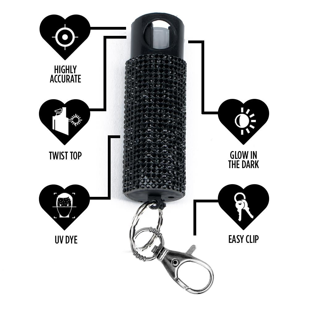 Guard Dog Security Bling It On Pepper Spray - Stylish Rhinestone Design,  0.5-oz, 16ft Range, Keychain Clasp in the Pepper Spray department at