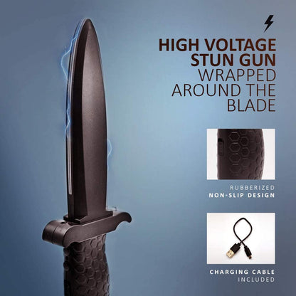 Onguard - Stun Gun Knife with LED Flashlight USB Charging - Stun Gun